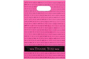 Bags Direct 9x12 Hot Pink Thank You Die Cut Handle Plastic Bags 50/cs Brand