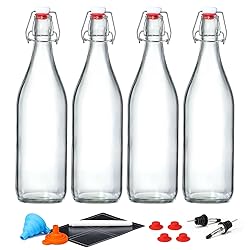 4 Pack [1 Liter / 33 fl. oz.] Swing Top Glass