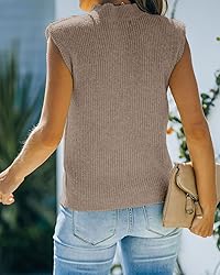 Amarmia Women's Mock Neck Knit Sweater Vest