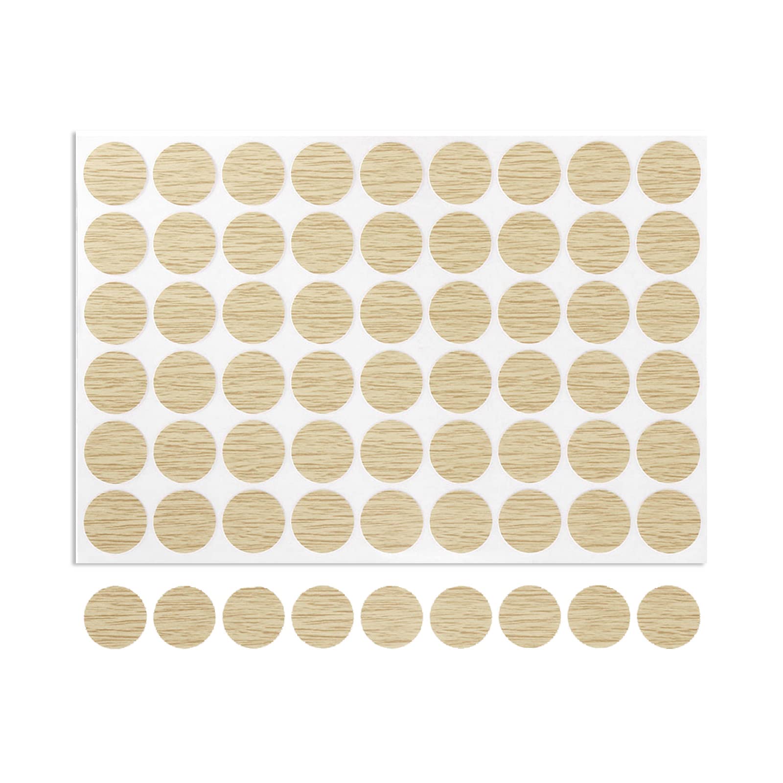 DTGN 21mm(Dia) Screw Hole Cover Stickers - 1Sheet 54pcs - Good for Furniture Wardrobe Chair - PVC Waterproof Hole Caps - Light Khaki
