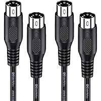 Cable Matters 2-Pack 5 Pin DIN MIDI Cable, 5 Pin MIDI Cable - 6 Feet