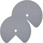 DoubleFill 2 Pack 26 Inch Lazy Susan Shelf Liner Silicone, Gray | Non Slip Non Adhesive, Heat-resistant Mat for Refrigerator Drawer Cupboard, Kitchen Liner for Cabinet, Easy to Clean