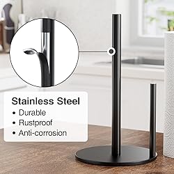 Paper Towel Holder Black, Premium Stainless Steel