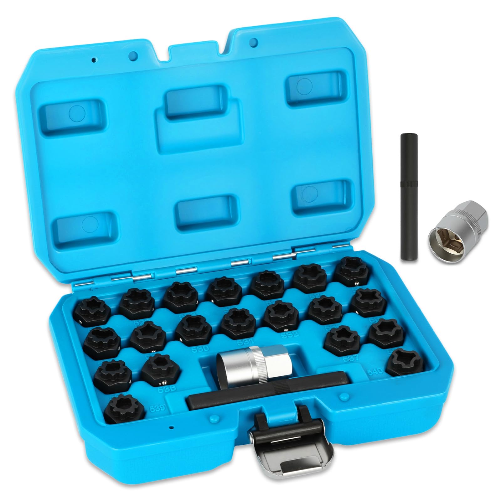 Photo 1 of BELEY Spline Wheel Lock Lug Nuts Key Socket Automotive Wheel Anti-Theft Screws Remover Socket Keys Remover Kit (22pcs for VW)