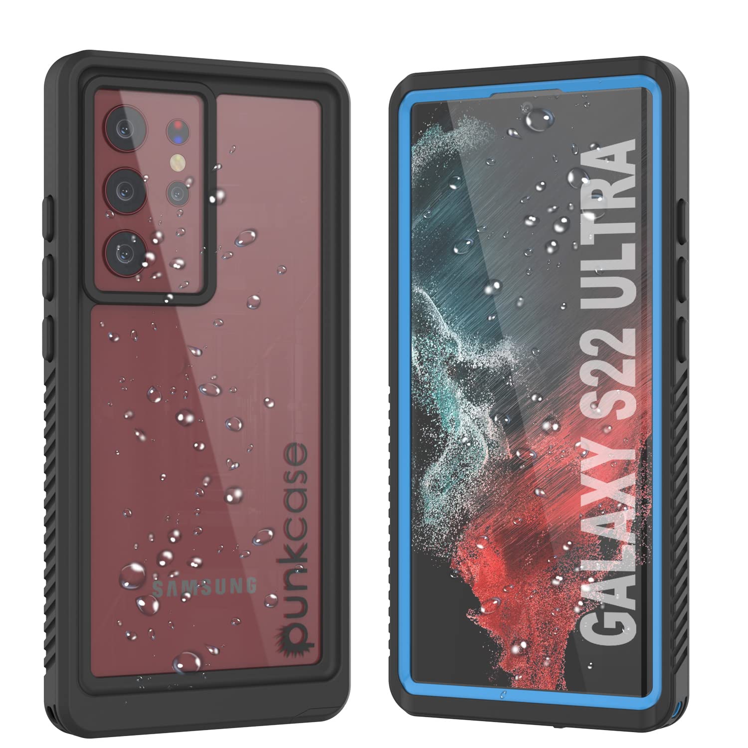 Punkcase for Galaxy S22 Ultra Waterproof Case [Extreme Series] [Slim Fit] [IP68 Certified] [Shockproof] [Dirtproof] [Snowproof] Armor Cover for Galaxy S22 Ultra 5G (6.8") (2022) [Light Blue]