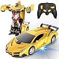 Desuccus Remote Control Car, Transform Robot RC Car for Kids, 2.4Ghz 1:18 Scale Model Racing Car with One-Button Deformation,