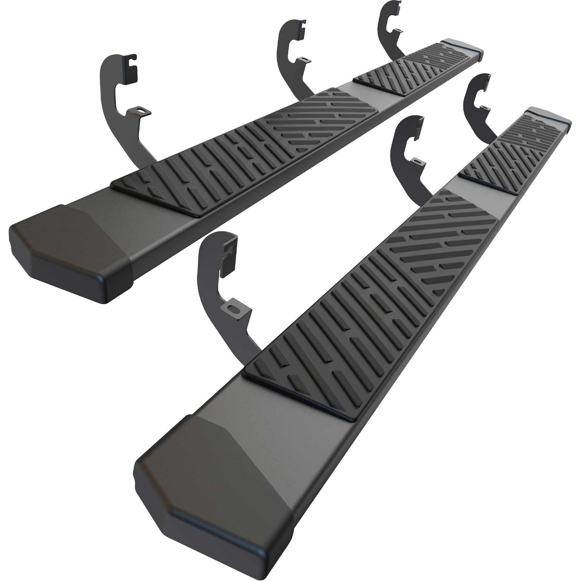 Photo 1 of 6 Inches Double & Extd Cab Running Boards Side Steps Compatible with 2019-2026 Chevy Silverado/GMC Sierra 1500 (Excl 19 Ld/Lt, 2020-2026 2500HD 3500HD, Black Textured Aluminum Nerf Bars