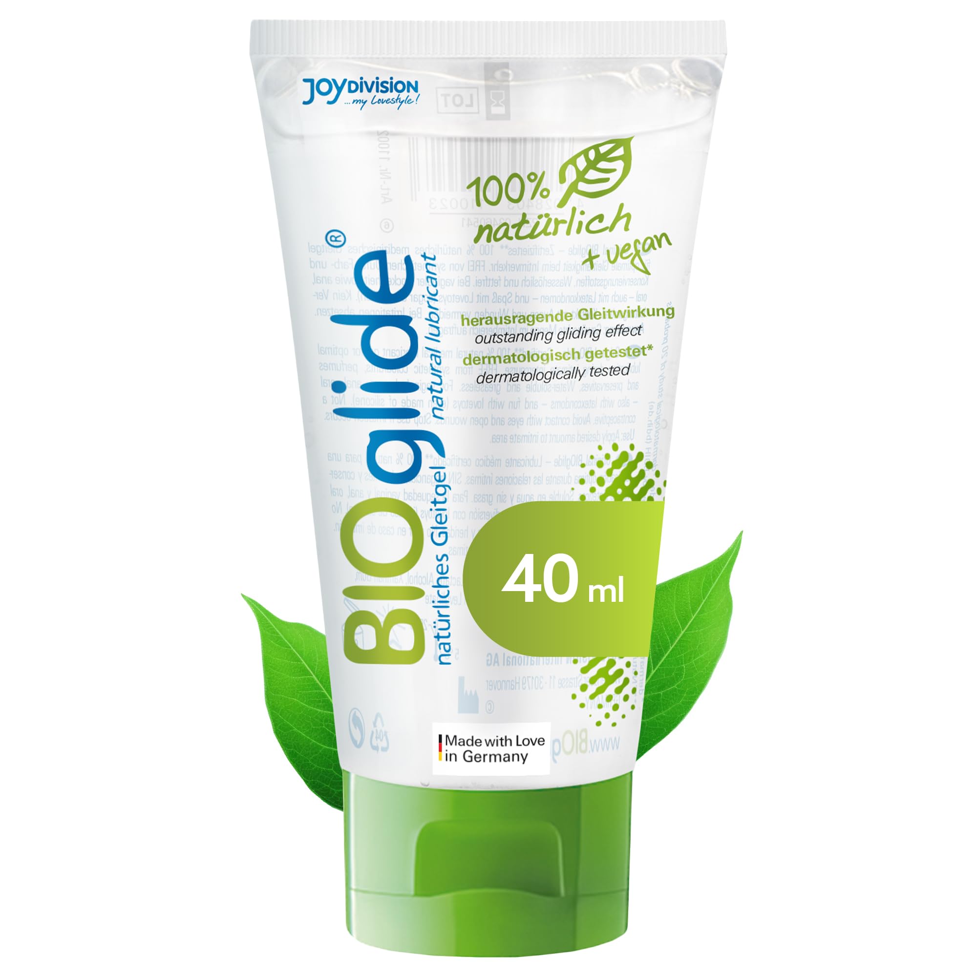 JOYDIVISION Original BIOglide Neutral Lubricant 40ml | 100% Natural & Vegan | Water-Based Gel | Organic Gel Suitable for Latex Condoms | Water Based Lubrication — image 1