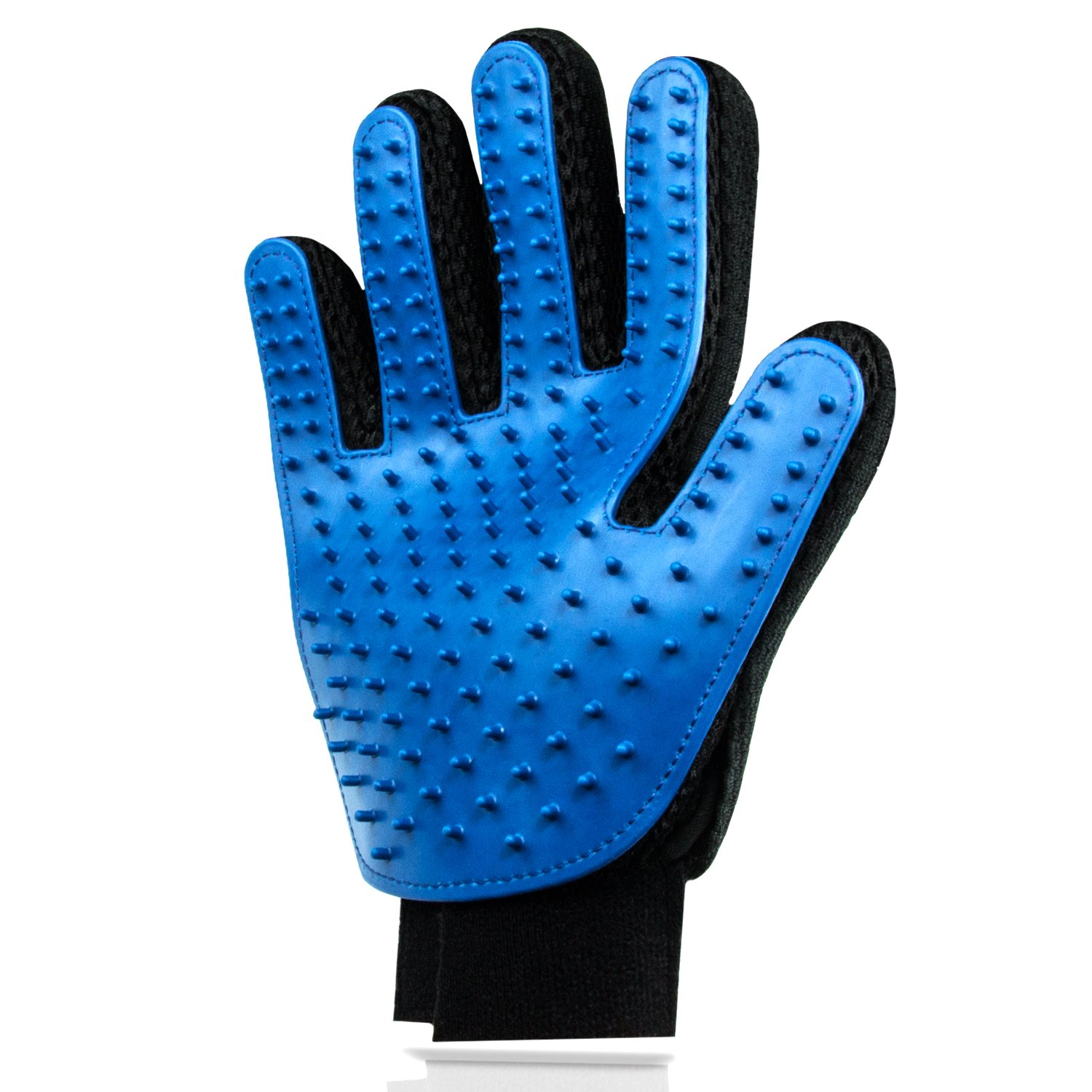 Lechelt Loose Pet Hair Grooming Glove for Easy Removal-Like A Massage for Dogs and Cats, Blue