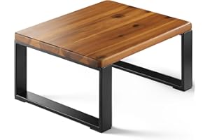 2BHOME Wooden Step Stool, Heavy Duty One Step Stool for Adults, Wooden Stepping Stool with 450Lbs Capacity for Kitchen & Bathroom, Non-slip Wood Bedside Bed Steps with Robust Steel Frame for High Beds