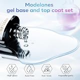 Modelones Gel Base Coat and Top Coat 10ml 2Pcs No Wipe Set Glossy Long Lasting view 7