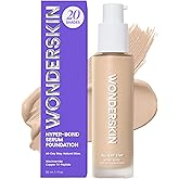 Wonderskin Hyper Bond All-Day Stay Serum Foundation – Waterproof, Transfer-Proof, 24HR Longwear Face Makeup with Niacinamide & Hyaluronic Acid – Lightweight, Natural Finish (Echo)