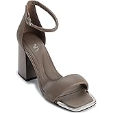 DKNY Women's Scarla Square Toe Ankle Strap Block Heel Sandals