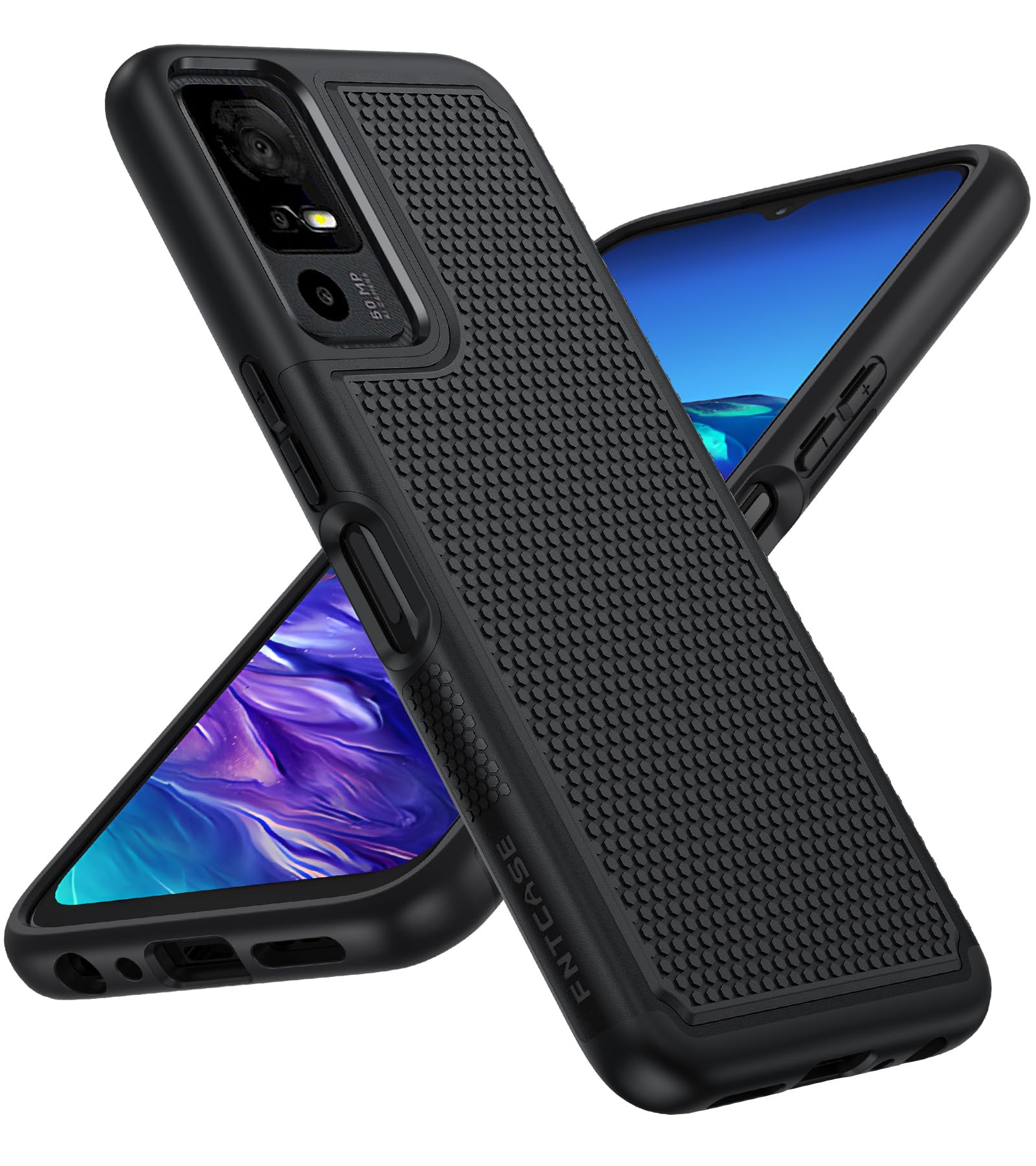 Photo 1 of FNTCASE for TCL 40-XE 5G Case: Dual Layer Matte Textured Phone Case Shockproof Military Grade Protective | Shockproof & Drop Proof Heavy Duty Protection Rugged Mobile Cell Phone Cover - Black
