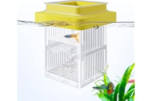 VILLNO Floating Breeding Box for Fish Tank, Hatchery Incubator and Isolation Box Accessory, Fish Breeding Box with Divider for Baby Fish Shrimp Betta and Guppy