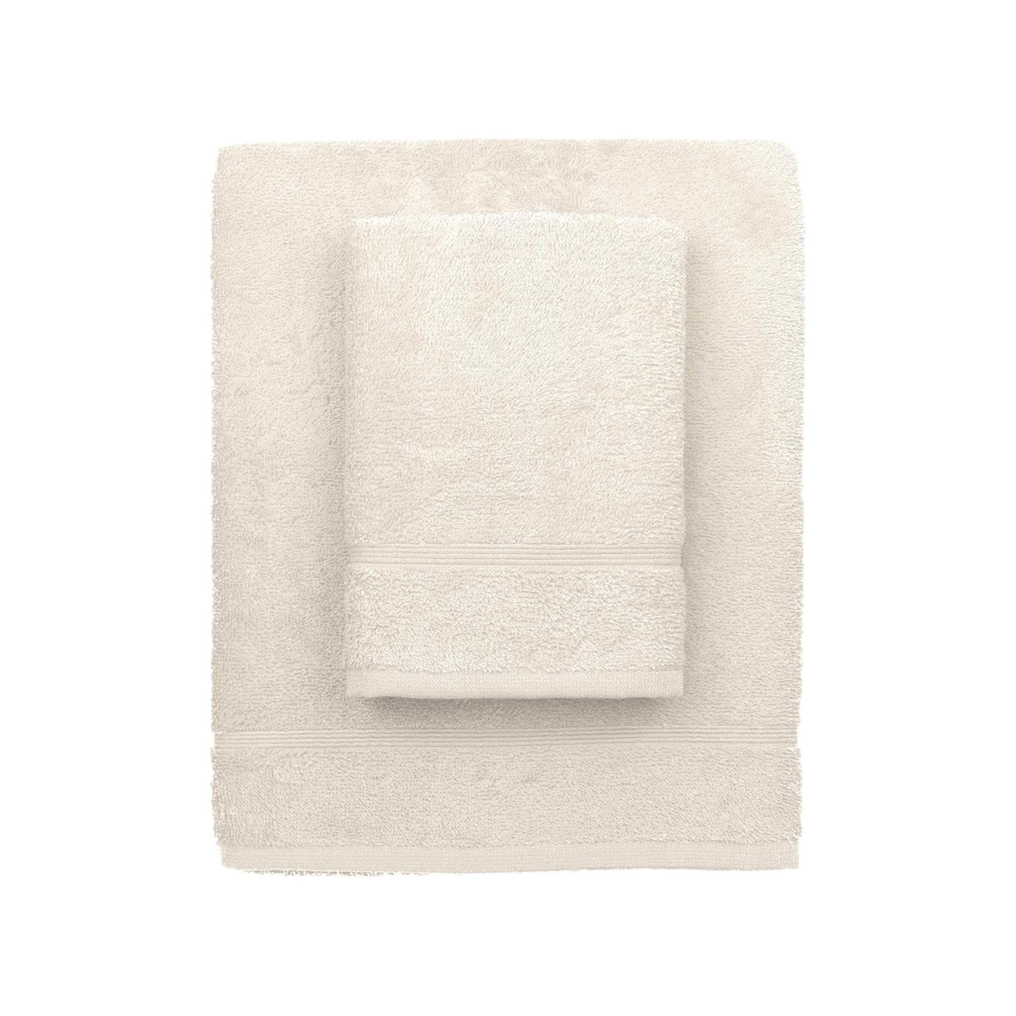 zer0bed, Ivory Cream Bath Towels, Set of 2 Bath Towels, Face Towel, Bidet Towel, Plain Colour, Ivory Cream, 100% Cotton, Set of 2