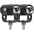 EXZEIT Led Driving Light for Motorcycle, High Low Beam Function 1.3'' Fog Lights Aux Light for Motorcycle e-Bike ATV UTV, 12/24V, 30W, 6000 Lumens 2 pcs (White Light)
