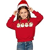AFUKUIA Christmas Sweatshirt for Girls Boys Xmas Santa Claus Graphic Pullover Kids Crewneck Long Sleeve Winter Holiday Outfit
