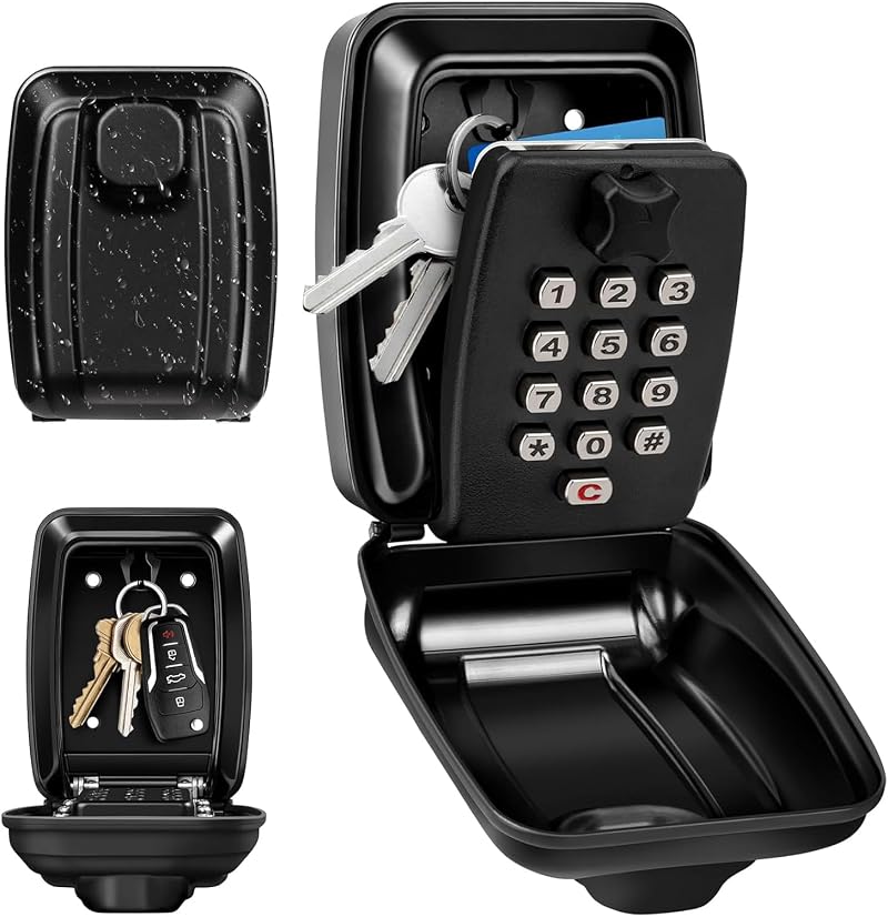 OFFOF Key Safe Wall Mounted 12 Digit Combination Waterproof Lock Box
