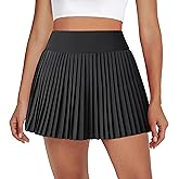 DLOODA Womens Pleated Tennis Skirts with Pocket Shorts High Waisted Skorts Lightweight Golf Skirt Flowy Athletic Skort