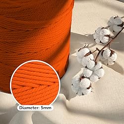 Macrame Cotton Cord 5mm x 328yds, ZUEXT Natural