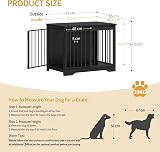 Hzuaneri Dog Crate Furniture 81 cm Double Door Barn Door Anti-Chew Black view 2