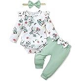 YALLET Baby Girl Clothes Newborn Infant Girl Outfits Floral Romper+Pants+Headband Fall Baby Layettes for Clothing 0-18 Months