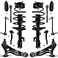 Detroit Axle - FWD Front 12pc Suspension Kit 2004-10 Toyota Sienna 2005 2006 2007 2008 2009 2010, 2 Struts 2 Lower Control Arms w/Ball Joints 4 Tie Rods 2 Sway Bars 2 Boots & Bellows Replacement