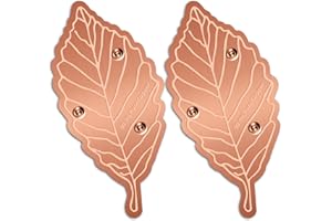 Niteguy Bird Bath Copper Disk,Bird Bath Purification Disk 0.6mm Reinforced 99.99% Pure Copper Cleaning Disk with 3-Point Support,Fits Outdoor Birdbath & Bowl,Provide Safe Clean Water,Leaf-2Pcs