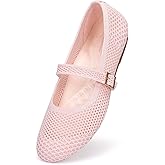 Frank Mully Women's Mary Jane Flats Comfortable Dressy Ballet Flats Casual Round Toe Slip On Washable Knitted Fabric Office Work Woman Shoes