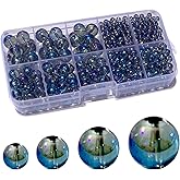 FAPUMOE Dark Blue Round Crystal Glass Beads for Jewelry Making (4/6/8/10mm), Smooth Round Natural Gemstone Glass Spacer Loose Beads for Crafts Bracelets Necklaces Charms