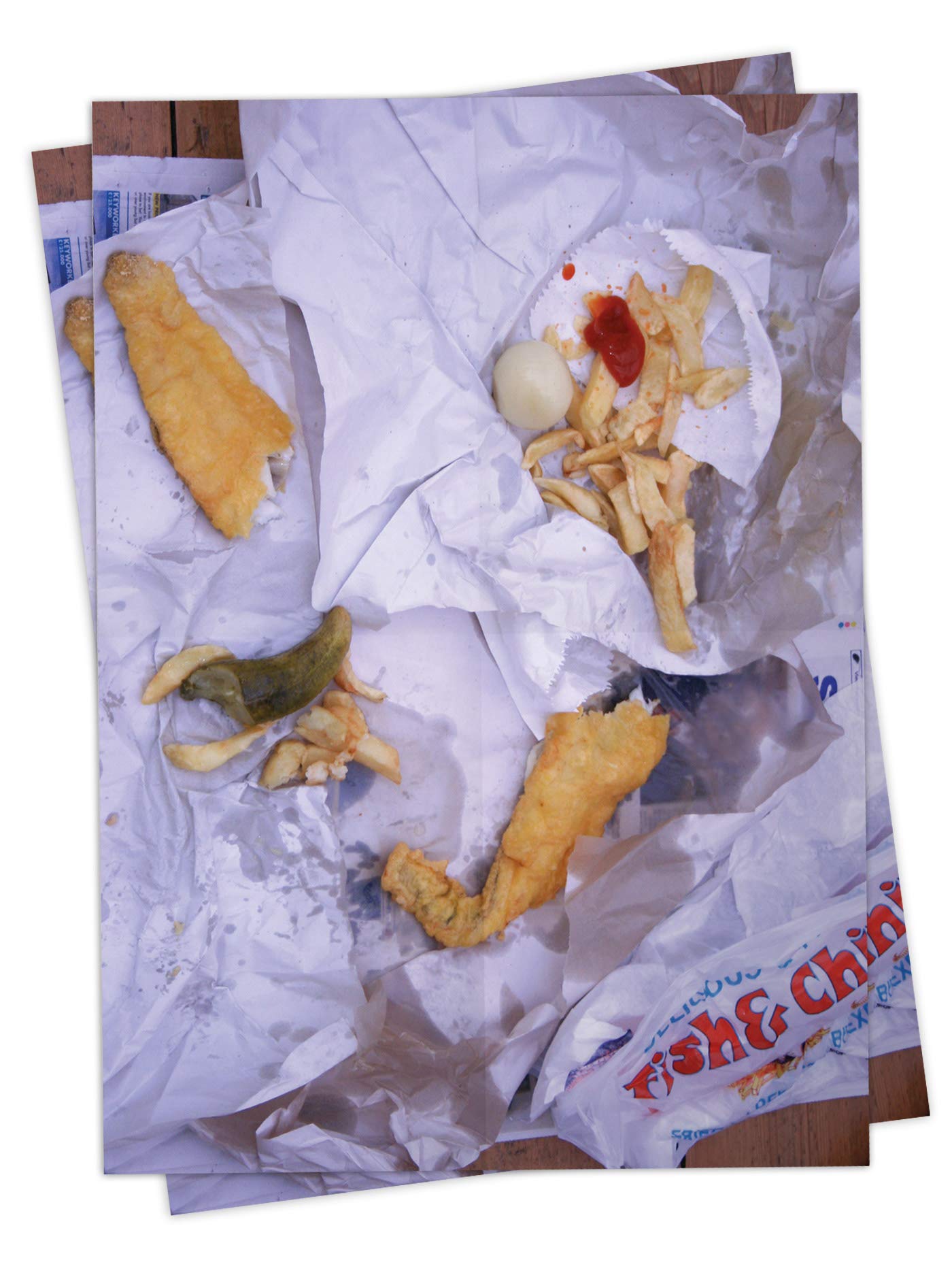 Brainbox Candy - Fish and Chips Gift Wrap - 2 Sheets of Funny Novelty Wrapping Paper - Gift Wrap for Him Her Children Kids Joke - Folded Quality Wrap