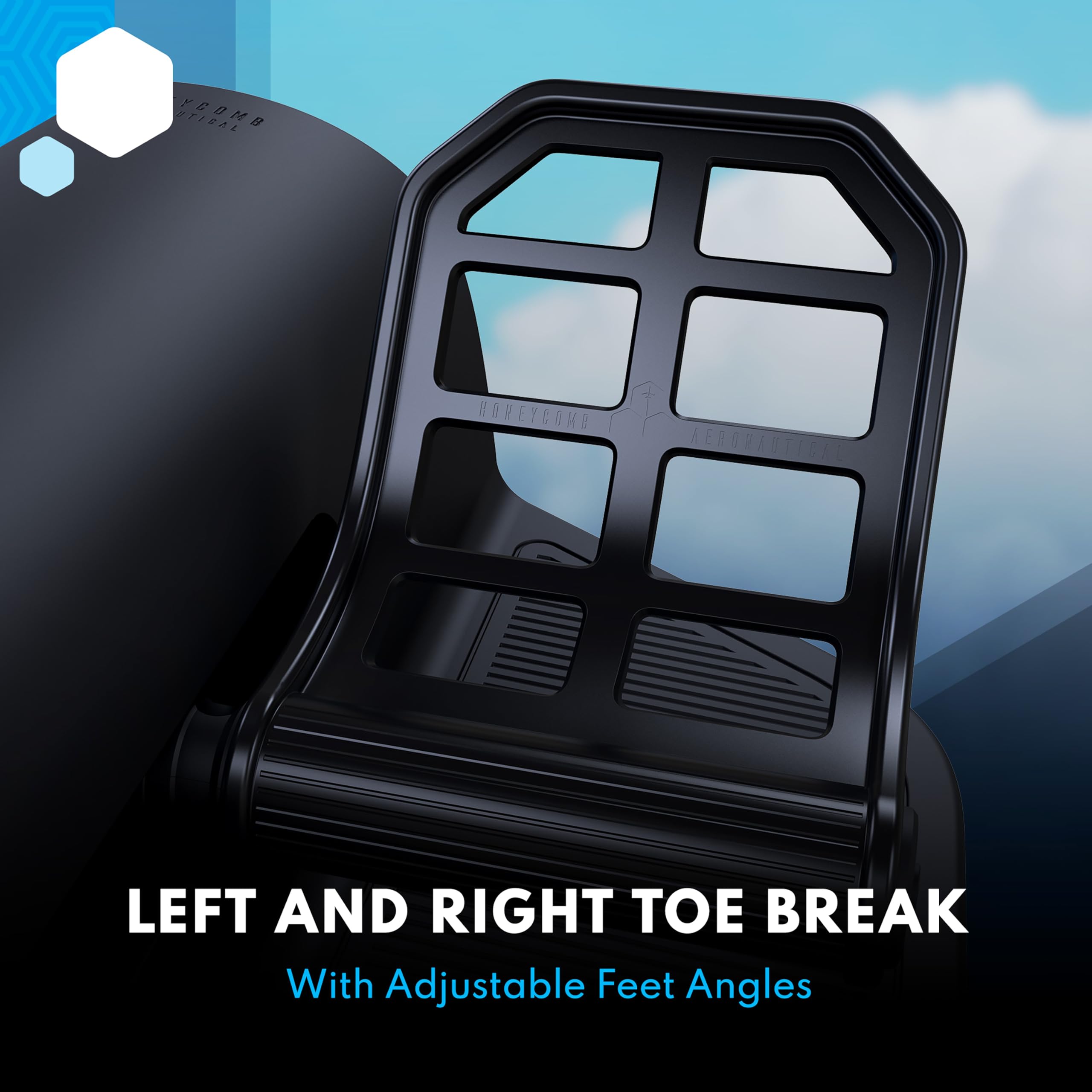 Honeycomb Aeronautical Charlie Rudder Pedals - PC- Realistic and Immersive Flight Experience - Left and Right Toe Brake Axis - Adjustable Feet Angles