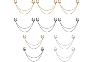 10pcs Magnet Clothing Pins, Metal Magnetic Clothing Clips with Chain Multi-Use Strong Magnet Pin Magnetic Button Clips for Fi