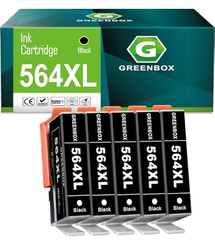 Juego De 5 Cartuchos De Tinta Compatibles HP 564XL Para Impresoras Photosmart C209a, C309a, C410a Y Más