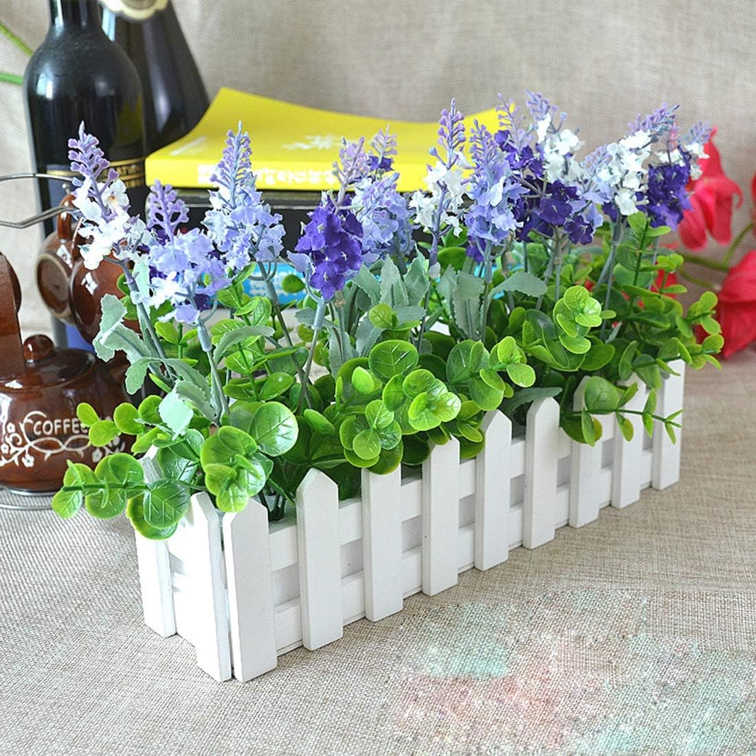 ZHAODONG Wooden Flower Planter Fence Storage Holder Pot without Foam, Size: 40cm x 9cm x 11cm Garden Supplies (Color : Color1)
