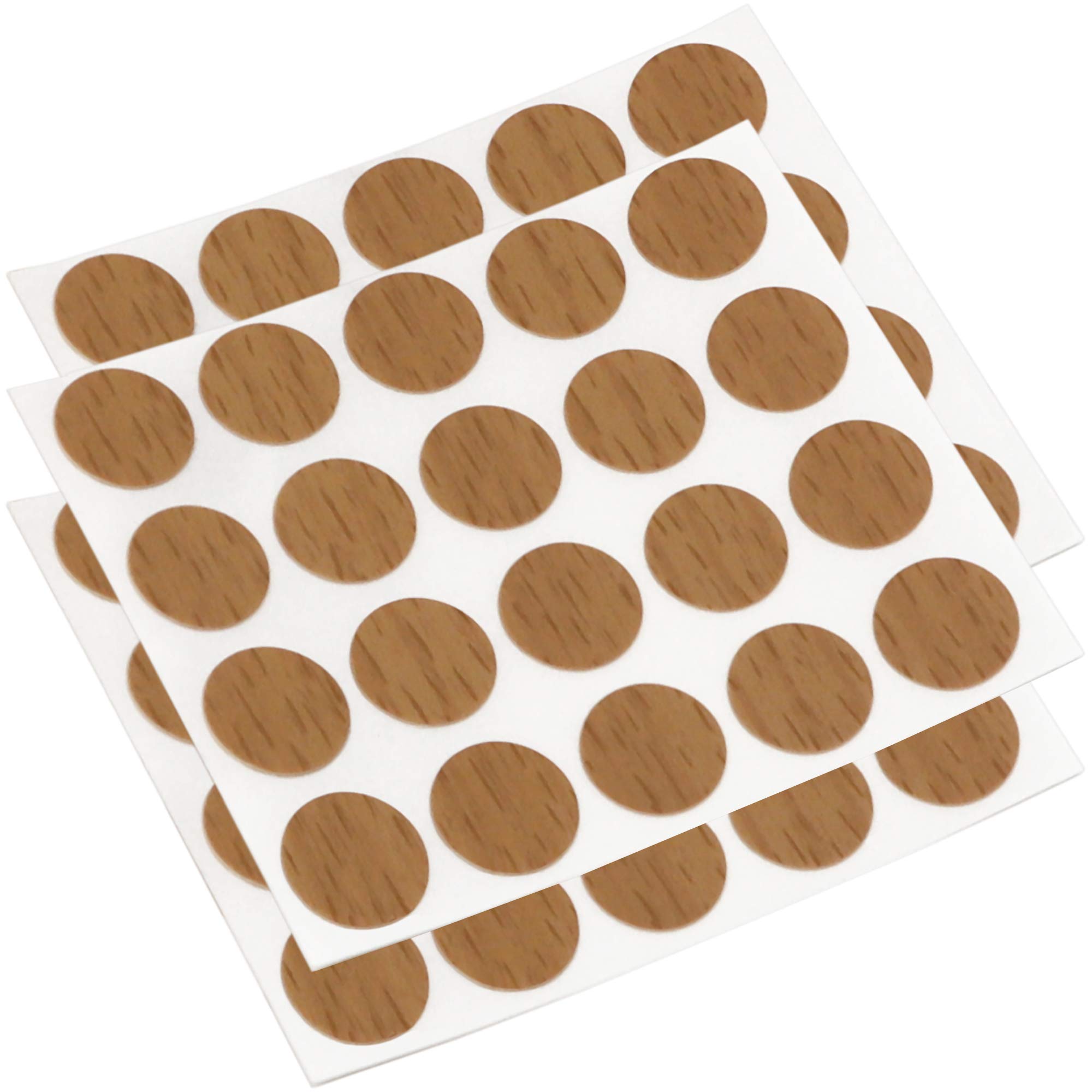 Adsamm® / 60 x cover caps | Ø 0.51'' (Ø 1,3 cm) | walnut | round | 0.018'' (0,45 mm) thin, self-adhesive furniture patches by Adsamm®