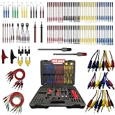 Multimeter Test Leads Kit 114PCS Multimeter Leads Kit Multi Function Electrical Back Probe Kit Efficient Automotive Circuit Test Leads Kit Relay Wire Terminal Test Diagnostic Tool with Alligator Clips
