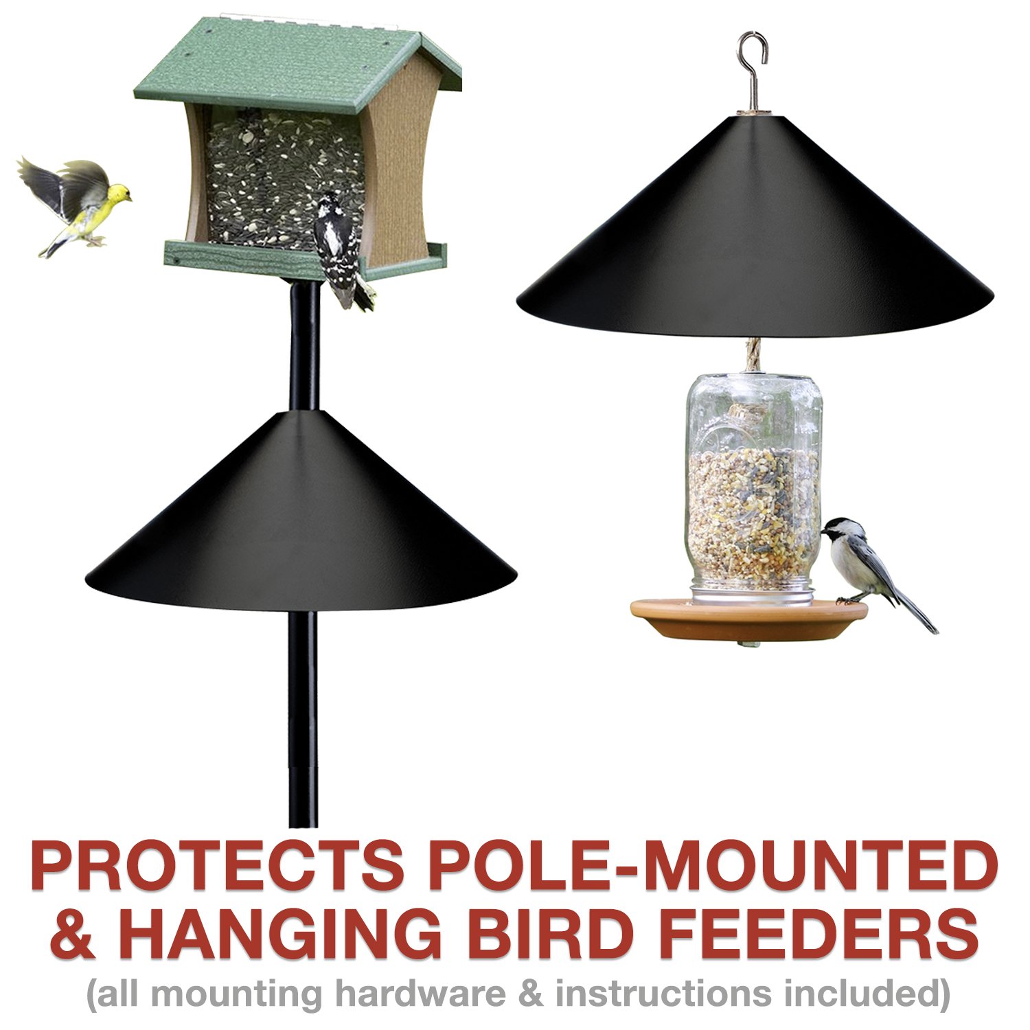 Squirrel Guard Baffle For Hanging Bird Feeders Poles Raccoon