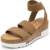 Athlefit Women's Wedge Sandals Platform Sandals Cork Elastic Strap Platform Sandals