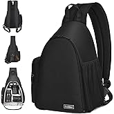 Cwatcun Sling Camera Bag, Camera Shoulder Crossbody Backpack, DSLR/SLR/Mirrorless Camera Case, Shockproof Photography Camera Chest Bag with Tripod Holder, Compatible with Canon/Nikon/Sony/Fuji