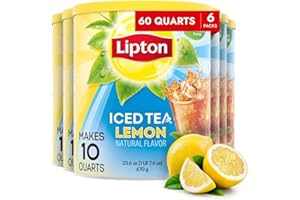 Lipton Iced Tea Mix, Lemon, Makes 10 Quarts,Count 6(Pack of 1)