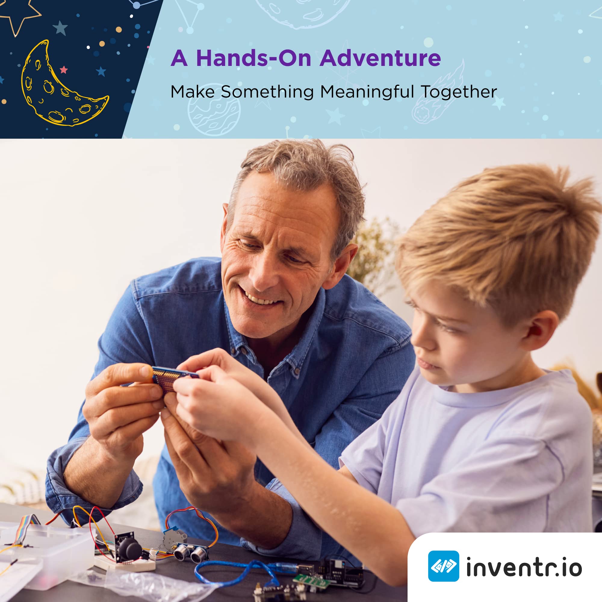 Adventure Kit: 30 Days Lost in Space | Premium STEM Coding Course for Adults & Teens | Robotics & Engineering Projects with Expert Teachers | Arduino IDE Compatible Kit
