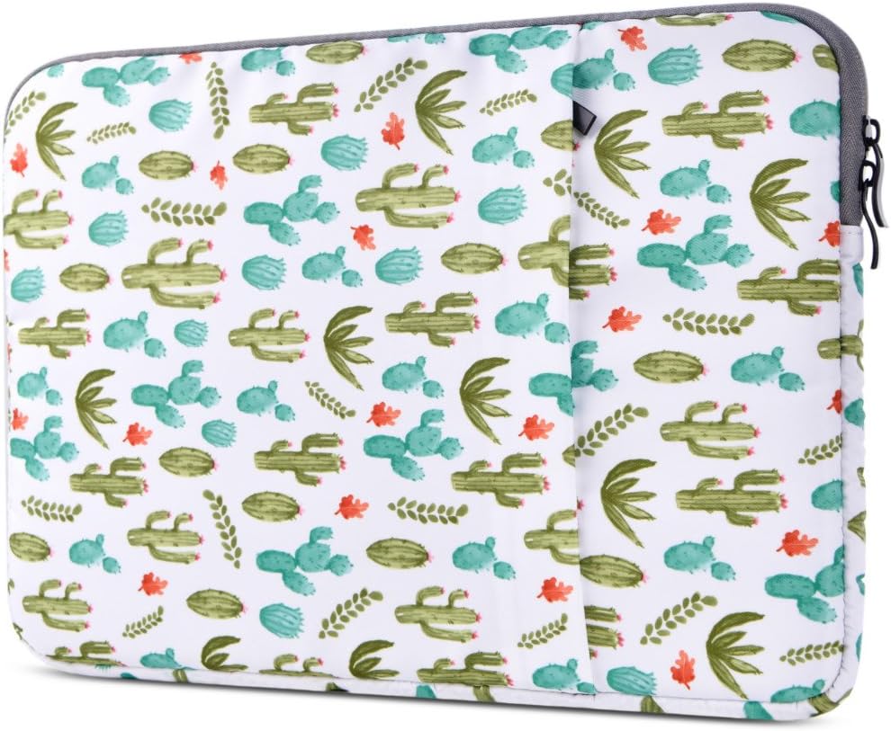 Lamyba Laptop Sleeve Case Bag 13.3-Inch for Macbook Pro/Air Waterproof Shock Resistant Bag Case with Accessory Pocket,Cactus