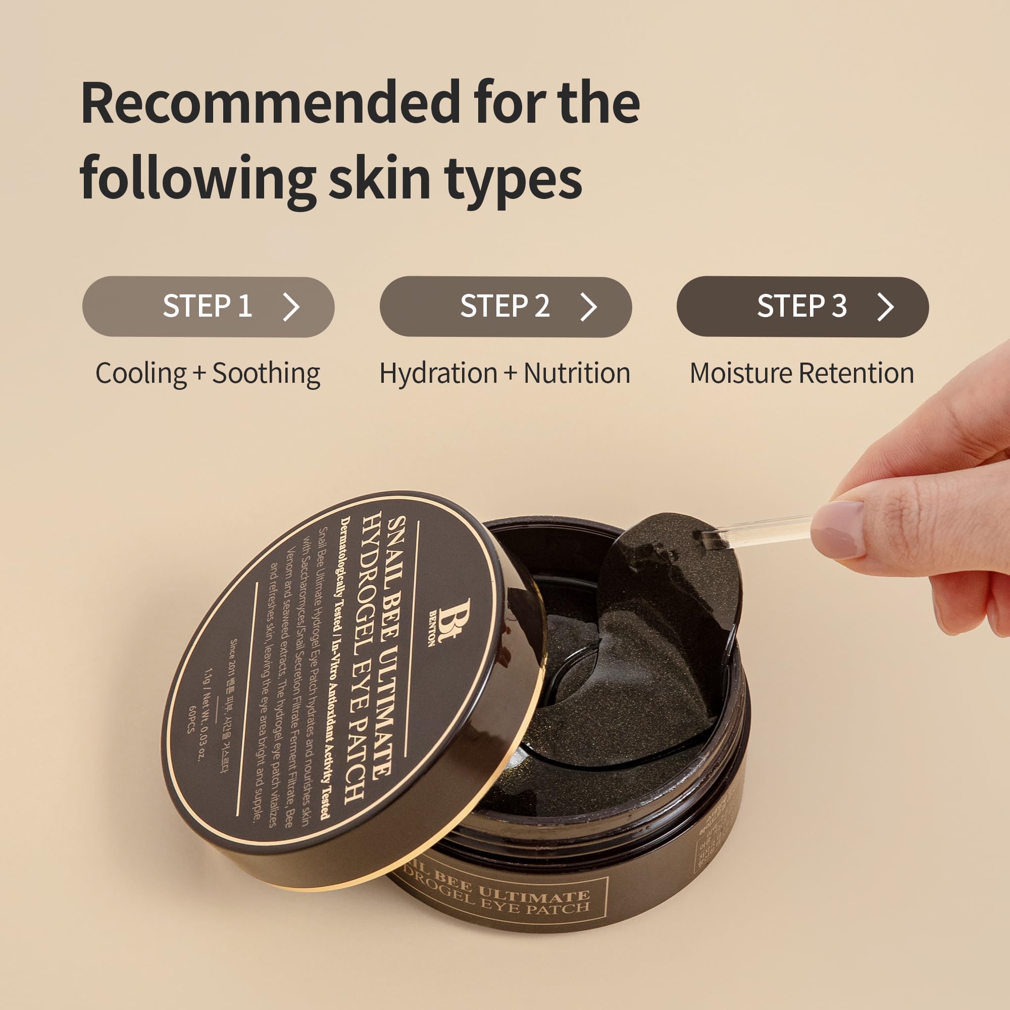 BENTON Snail Bee Ultimate Hydrogel Eye Patch (60pcs) - Hydrating Eye Patches | Snail Mucin Eye Patches | Reusable Eye Patches | Cooling Eye Patches BENTON Snail Bee Ultimate Hydrogel Eye Patch (60pcs) - Hydrating Eye Patches | Snail Mucin Eye Patches | Reusable Eye Patches | Cooling Eye Patches BENTON Snail Bee Ultimate Hydrogel Eye Patch (60pcs) - Hydrating Eye Patches | Snail Mucin Eye Patches |