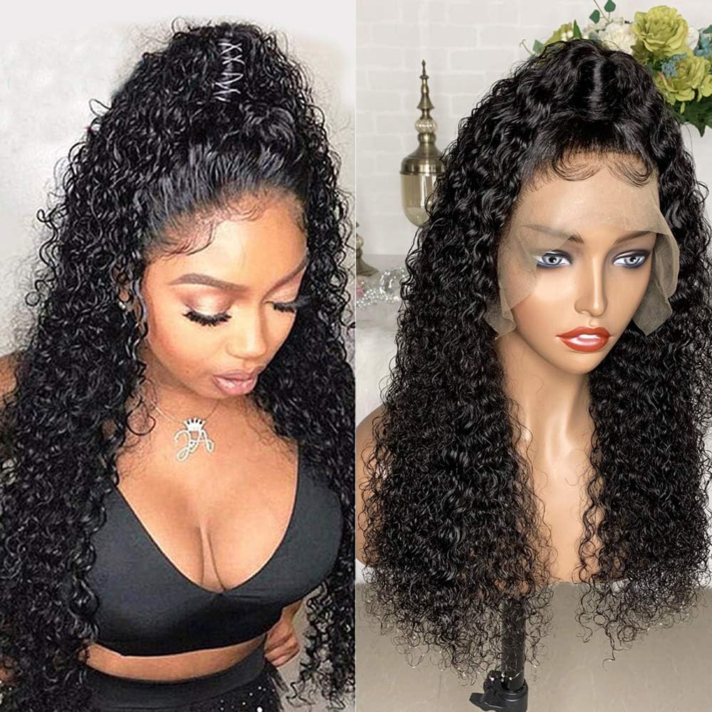 Full Lace Wigs for Black Women 150% Density Pre Plucked Curly Human Hair Wigs Virgin Full Lace Front Wig with Baby Hair…