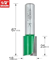 Trend Trend CraftPro Straight Router Cutter Bit 1/2 Inch Shank 18mm Ø view 3