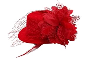 Fumwase Flower Mini Top Hat Hair Clip Small Tea Party Hats Fancy Hats with Clip Fascinators Headwear for Women Ladies