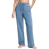 Soothfeel Womens Cotton Sweatpants Sweat Pants Lounge Open Bottom High Waisted Yoga Casual Pants for Women with Pockets