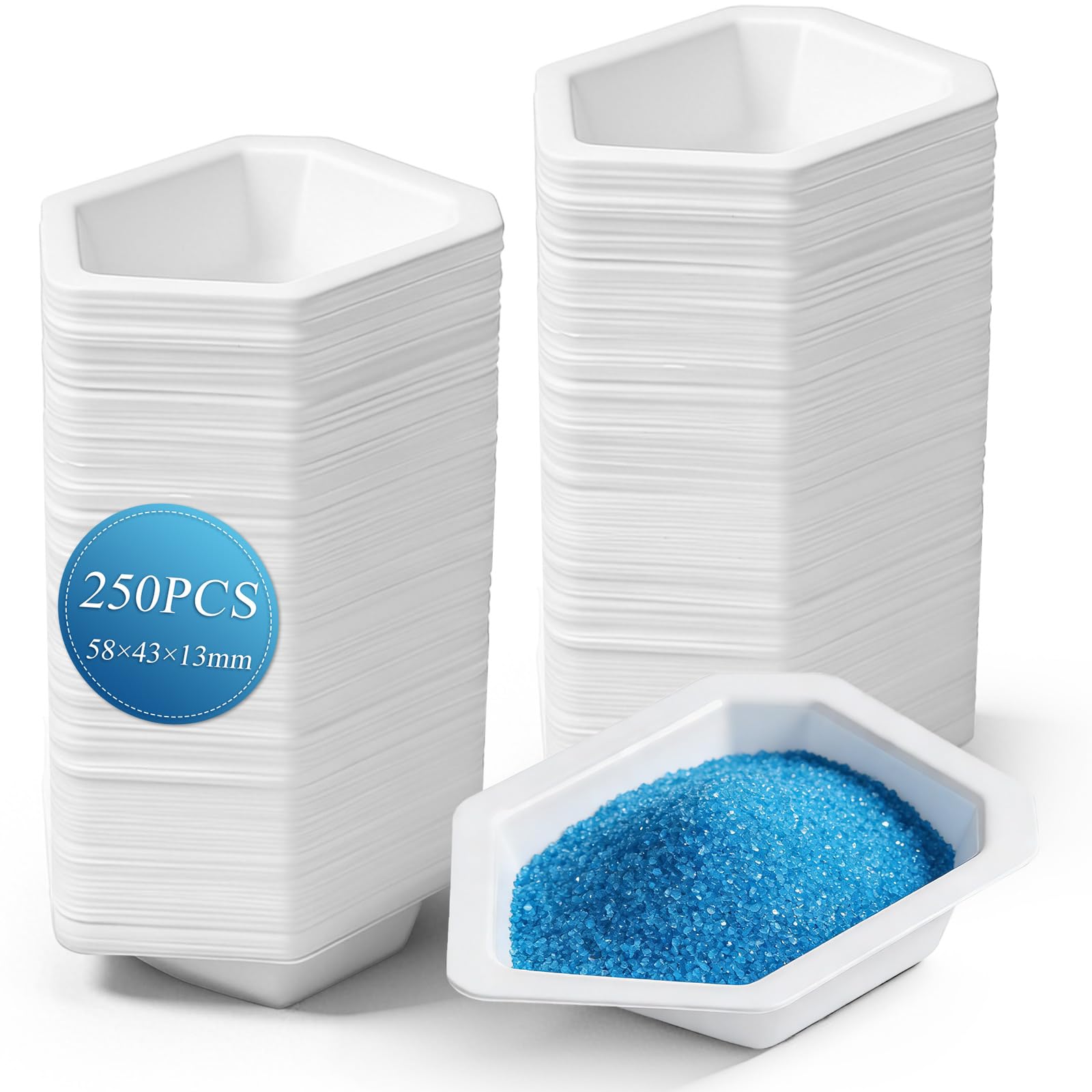 Photo 1 of Yiyiring 250 Pcs Weigh Boats, 10ml Small Disposable Plastic Scale Trays, Boat-Shaped Pour Boats for Powder and Liquid Weight, Mixing Epoxy, Food Sample Container